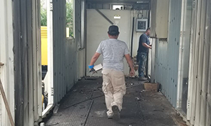 Refurbishing container interior